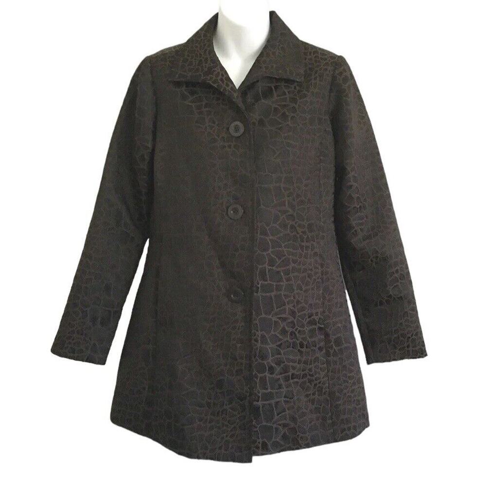 Niotto Dress/Formal Jacket Womens Size XS Brown/Black Jacquard Lined w/‎ Pockets